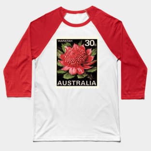 Waratah Australian Postage Stamp Baseball T-Shirt